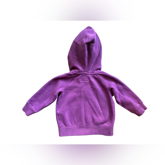 Roots Baby dark purple logo fleece full zip hoodie Size 6-12 Months - Picture 2 of 5